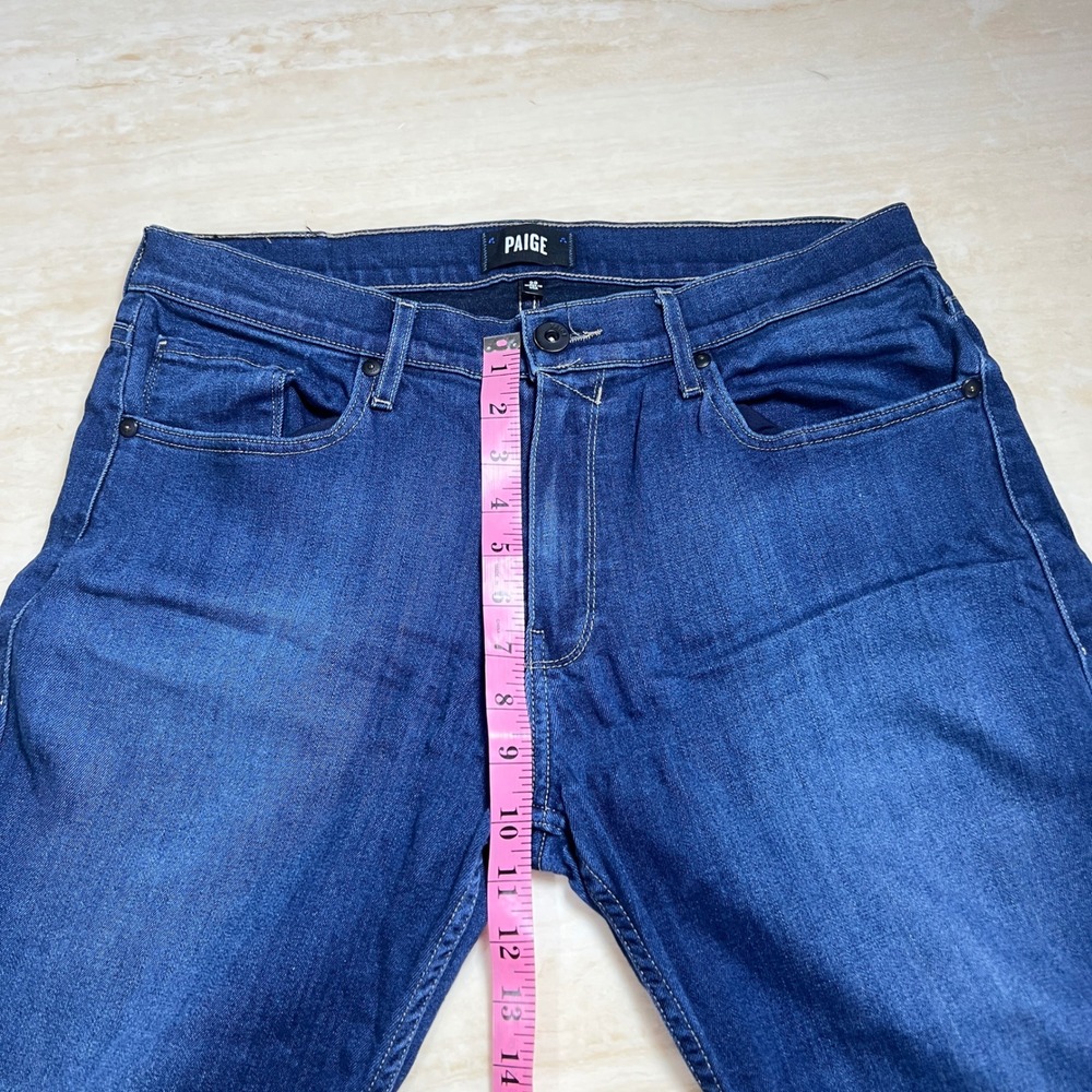 Paige Jeans Womens 32 Blue Straight Leg Denim Medium Wash Made in USA - Picture 12 of 15